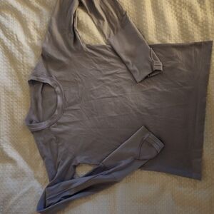 Gray Long Sleeve Ribbed Top Lululemon Swiftly